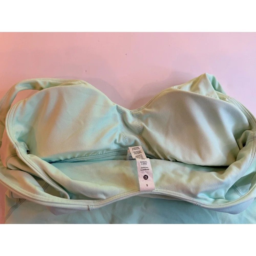 Lululemon Align Tank Top Mint Green Size 6 Nulu Yoga Crop Bra Pads NWOT - Picture 8 of 10
